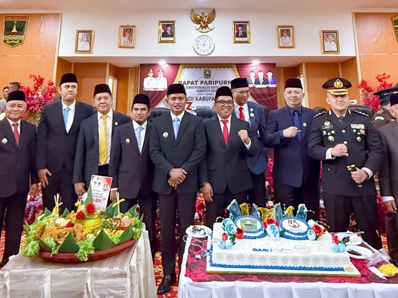 Wawako Solok Hadiri Paripurna HUT ke-113 Kabupaten Solok