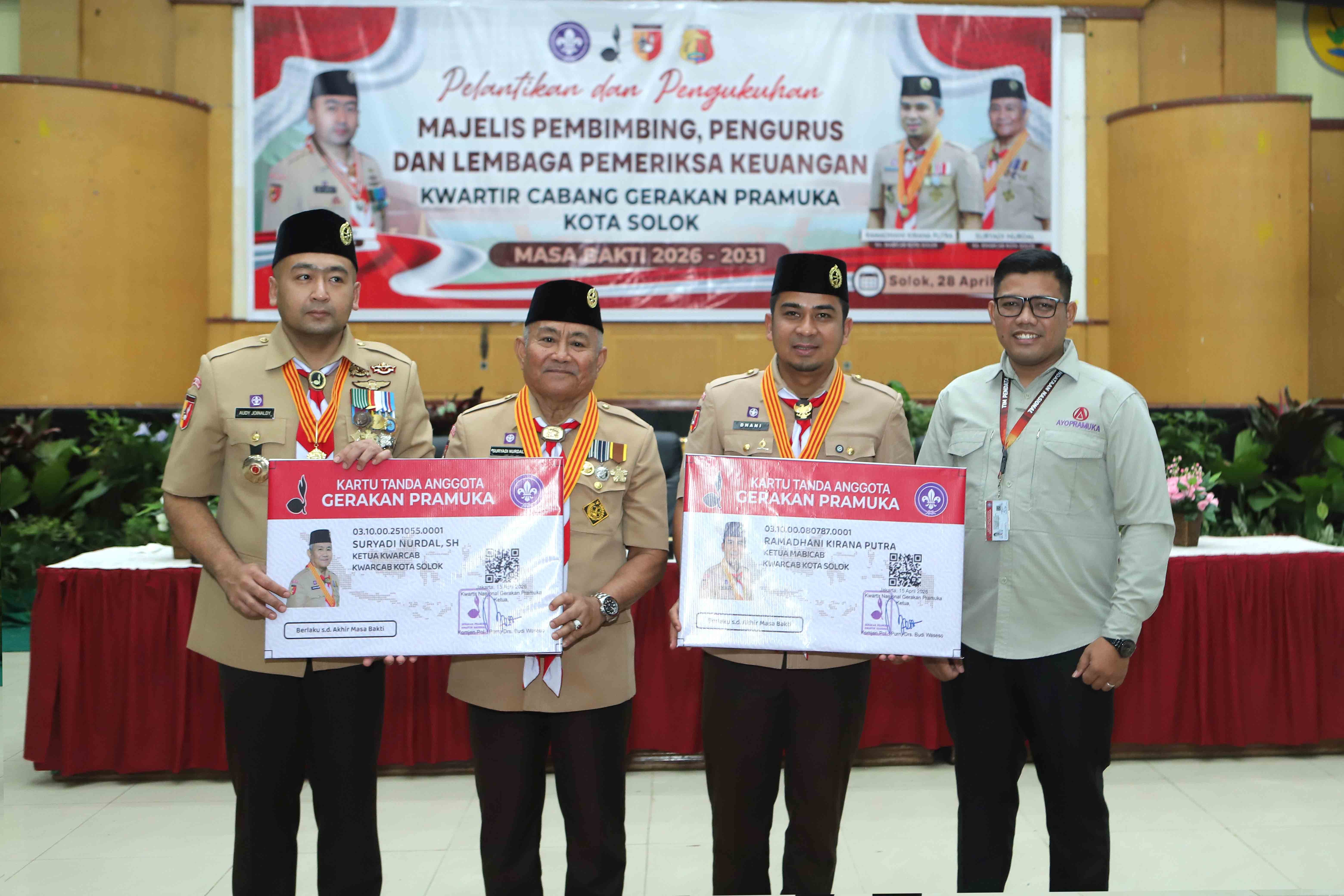 Sosialisasi KTA Nasional Warnai Pelantikan Pengurus Kwarcab Pramuka Kota Solok