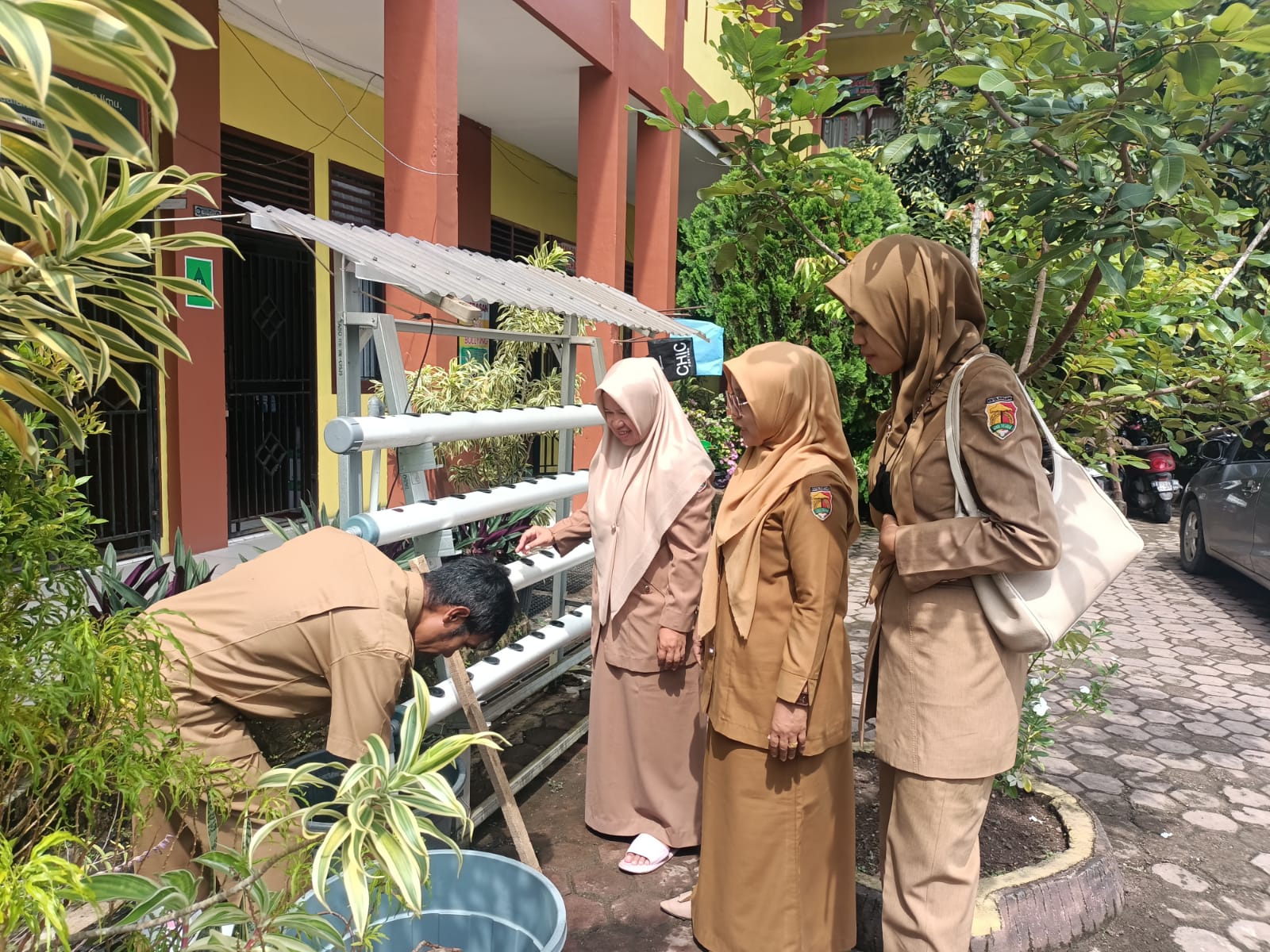 Perkuat Ketahanan Pangan Sejak Dini, Dinas Pertanian Kota Solok Dampingi Program Hidroponik SDN 13 Simpang Rimbo
