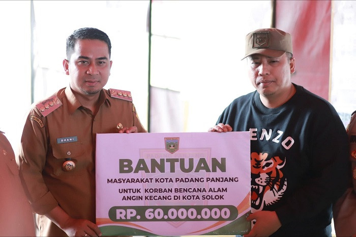 Pemkot Solok Terima Bantuan dari Padang Panjang untuk Korban Bencana