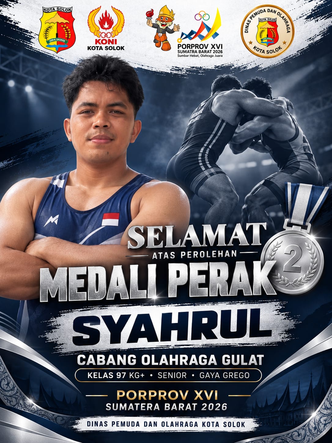 Dari Petugas Keamanan Stadion ke Podium Juara, Syahrul Persembahkan Perak untuk Kota Solok