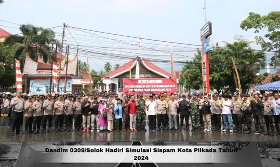 Terkait Pengamanan Pilkada, Dandim 0309/Solok Hadiri Simulasi Sispam Kota