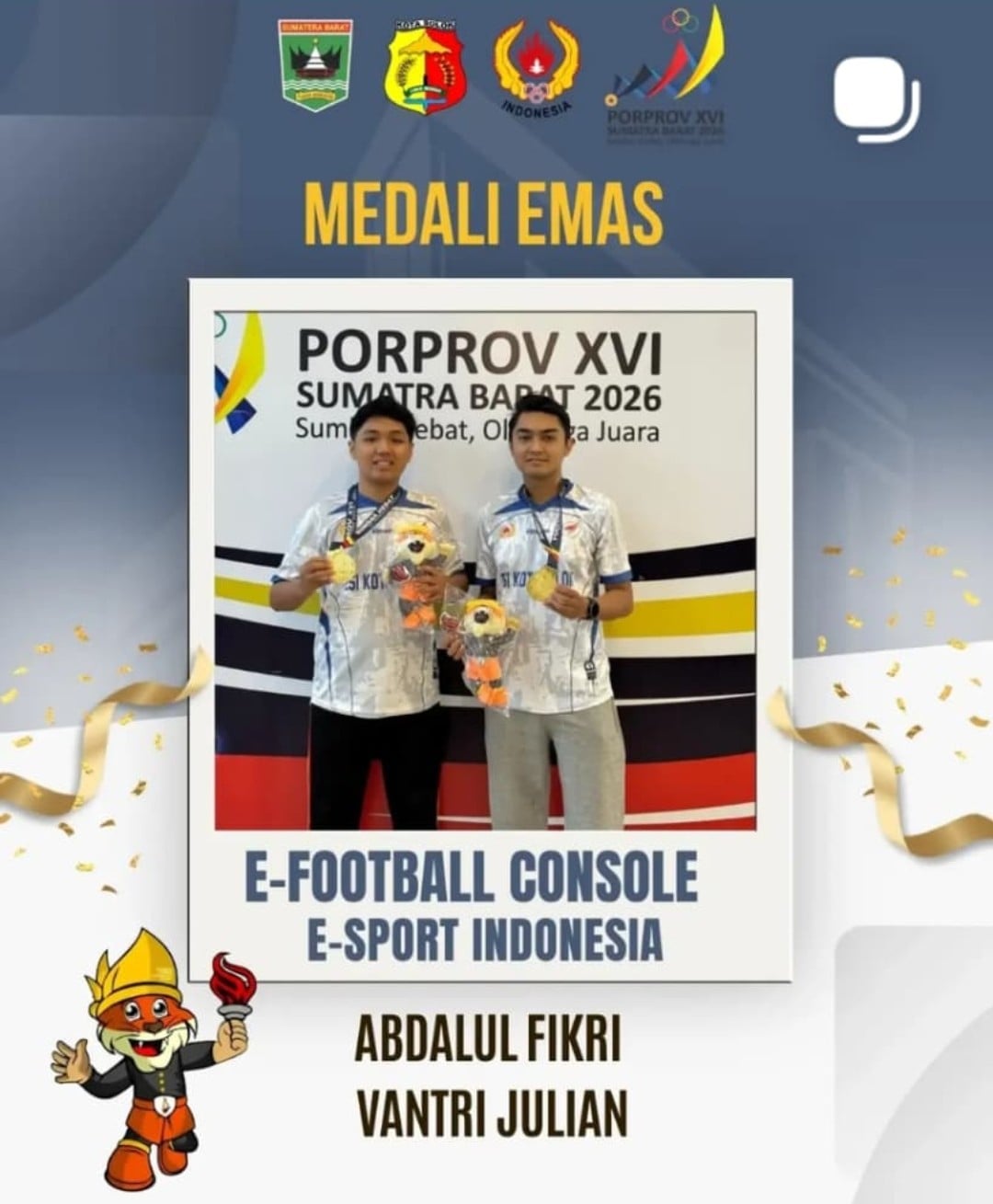 E-Sports Kota Solok Juara Umum Porprov XVI Sumbar 2026, Sabet Dua Emas dan Satu Perak