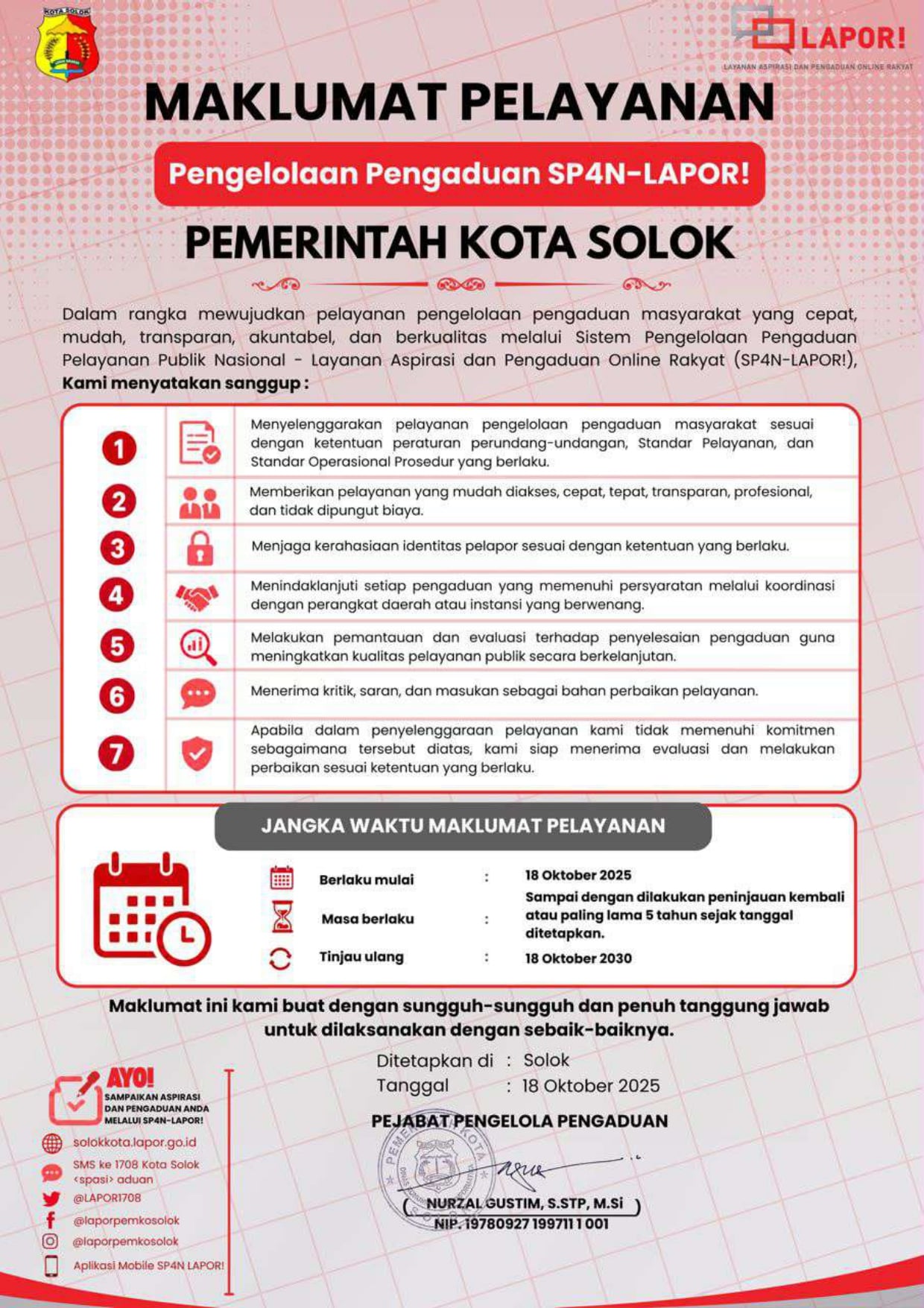 Maklumat Pelayanan Sp4n LAPOR